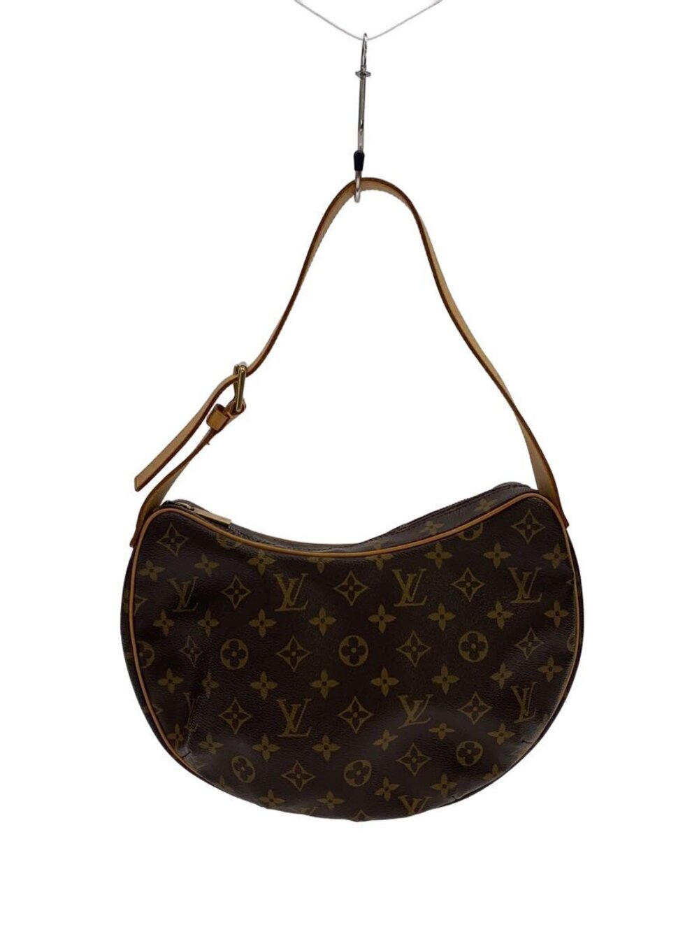 LOUIS VUITTON Croissant Monogram Canvas Shoulder Bag Brown